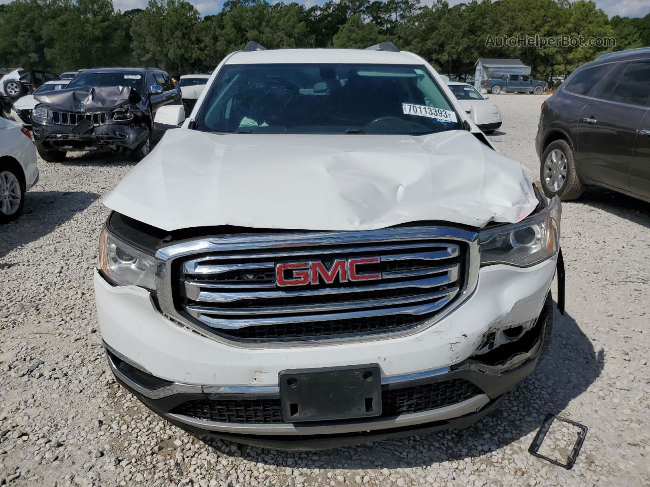 2019 Gmc Acadia Sle White vin: 1GKKNLLS6KZ161660