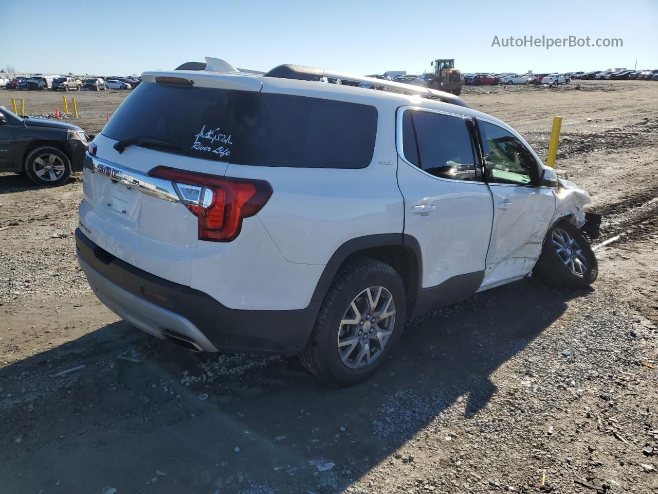 2020 Gmc Acadia Slt White vin: 1GKKNMLS9LZ228694