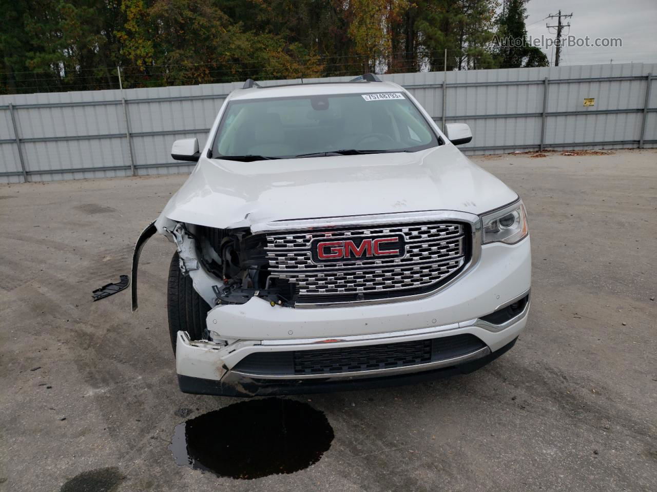 2019 Gmc Acadia Denali White vin: 1GKKNPLS4KZ161406