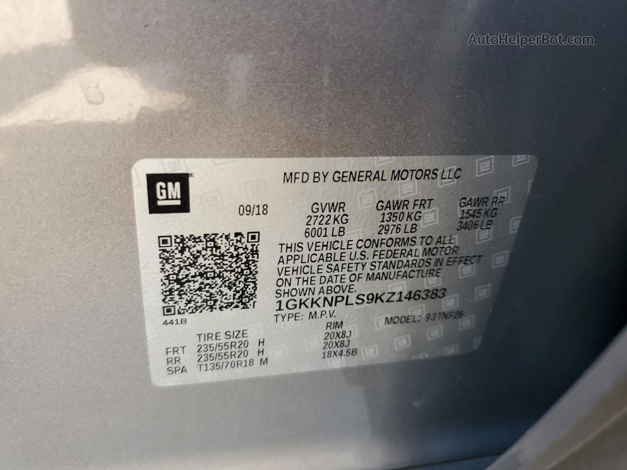 2019 Gmc Acadia Denali Серый vin: 1GKKNPLS9KZ146383