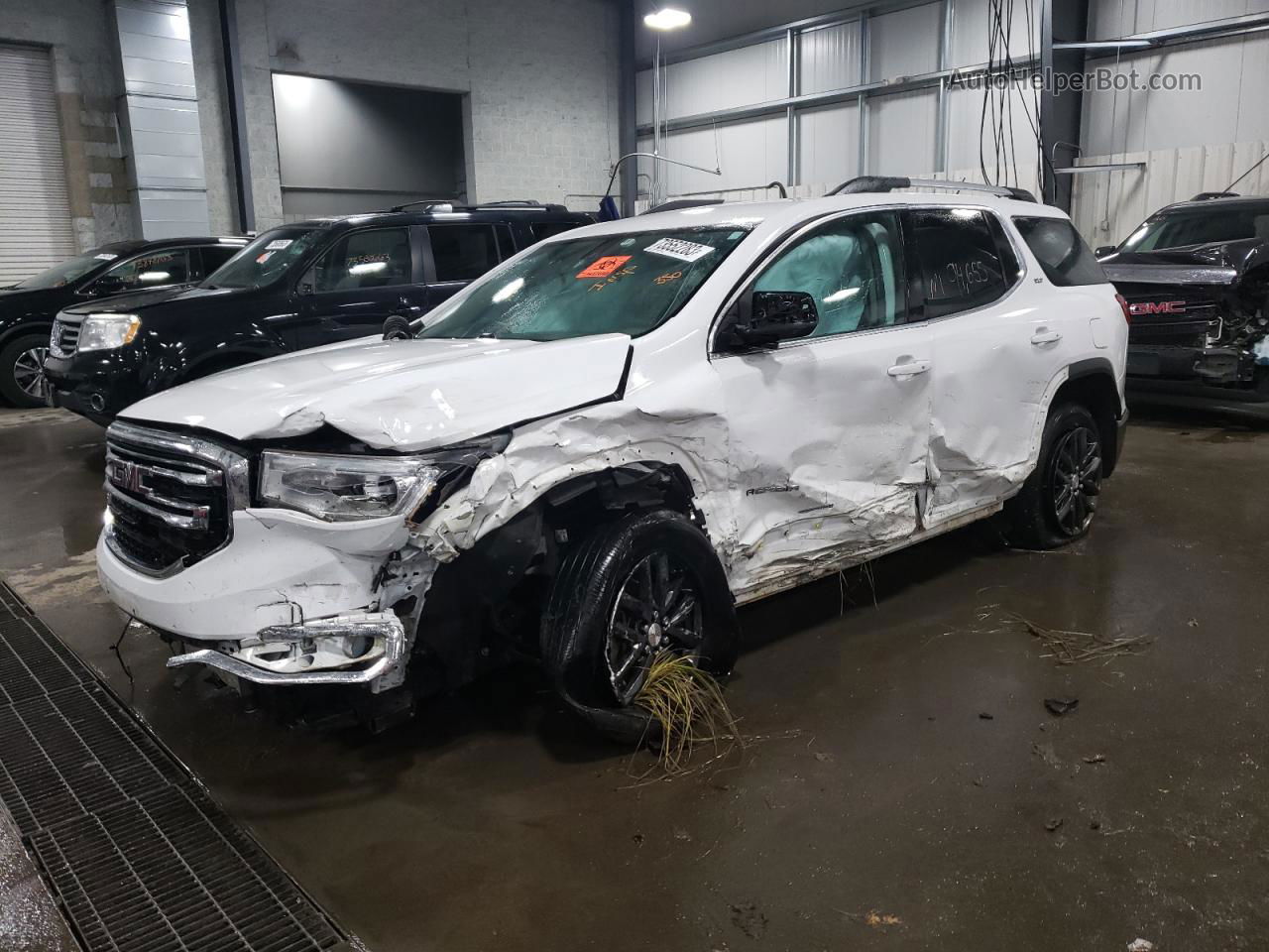 2019 Gmc Acadia Slt-1 White vin: 1GKKNULS0KZ225410