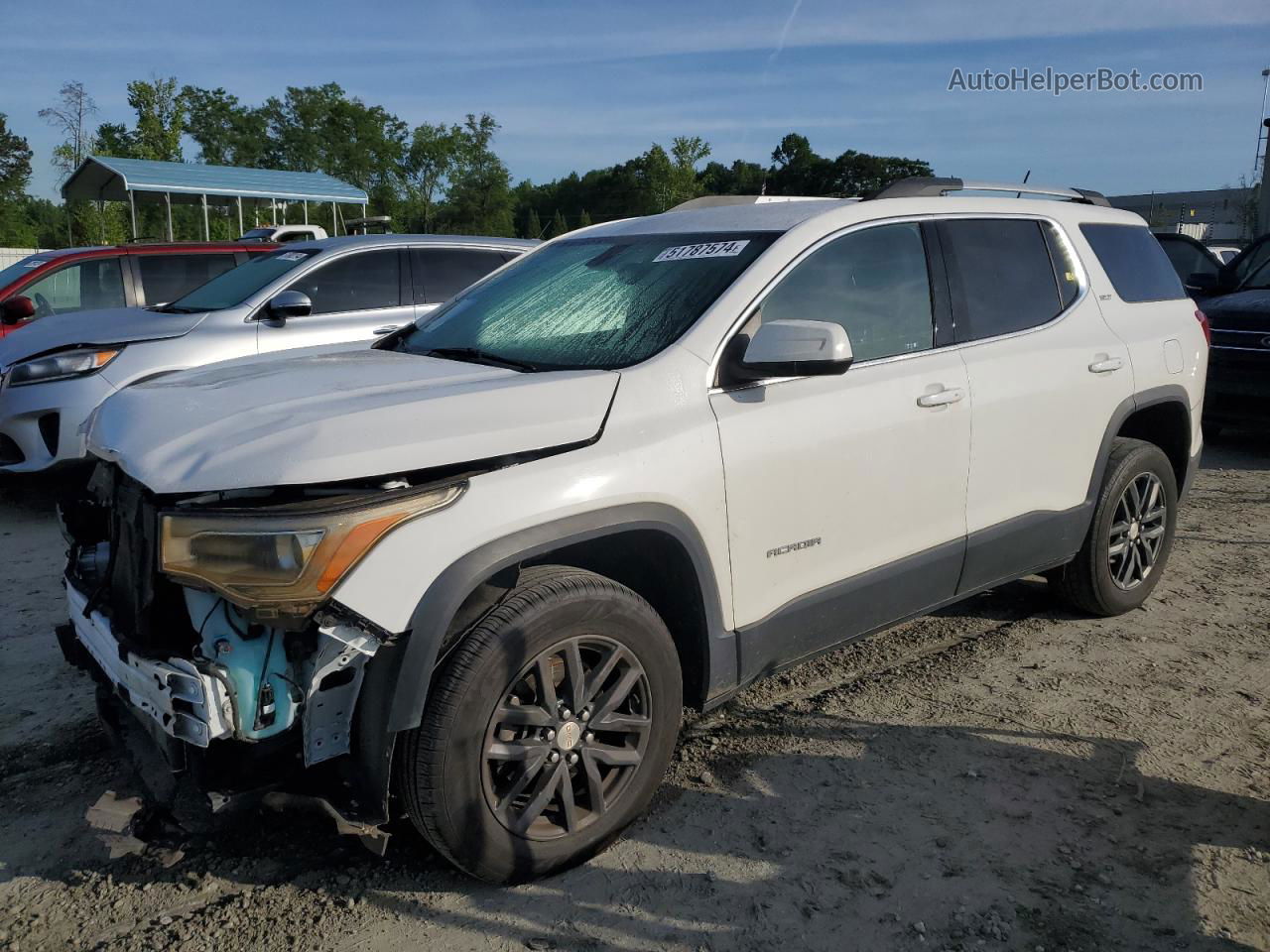 2019 Gmc Acadia Slt-1 White vin: 1GKKNULS7KZ235593