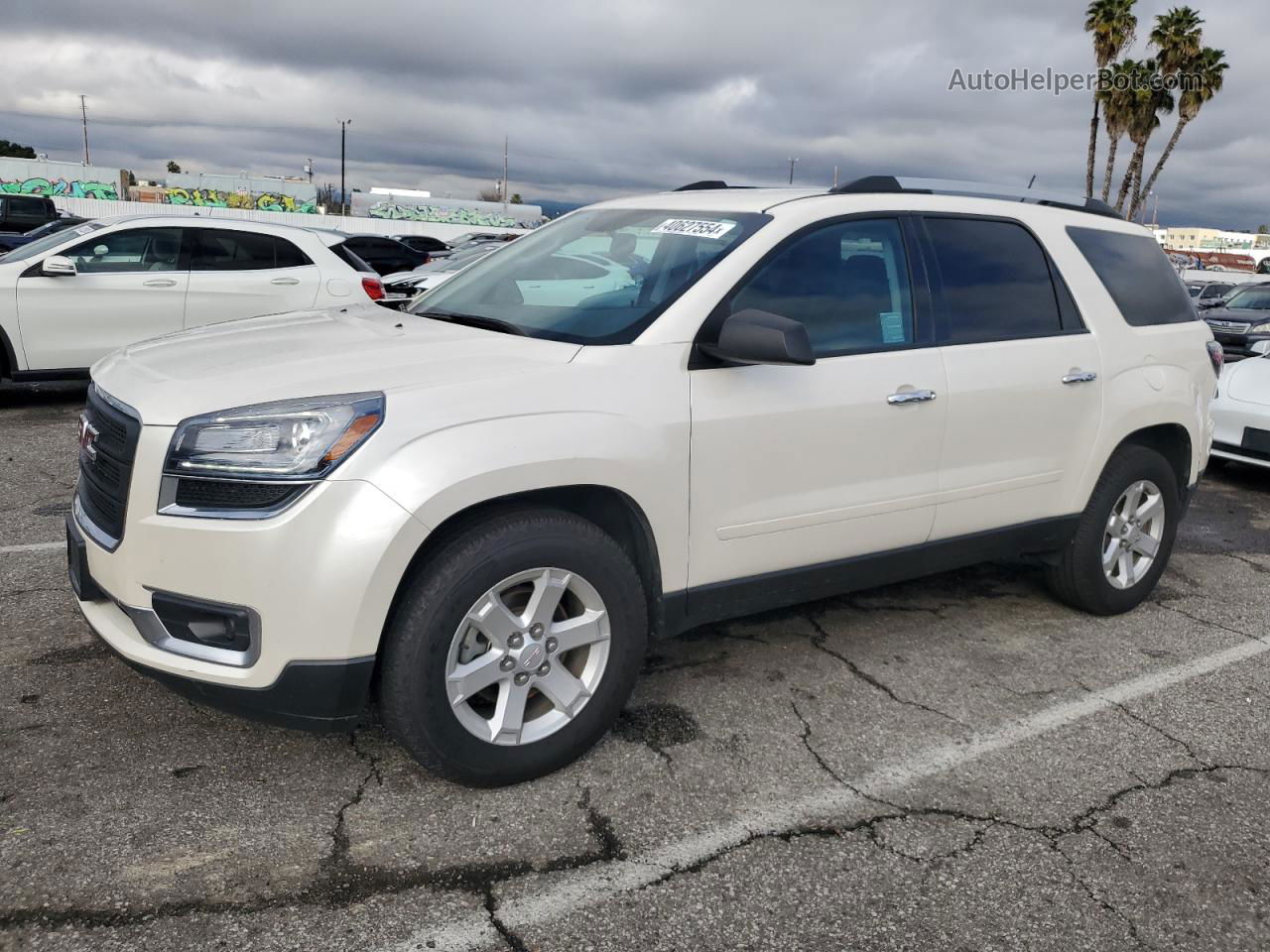 2015 Gmc Acadia Sle White vin: 1GKKRNED0FJ211312