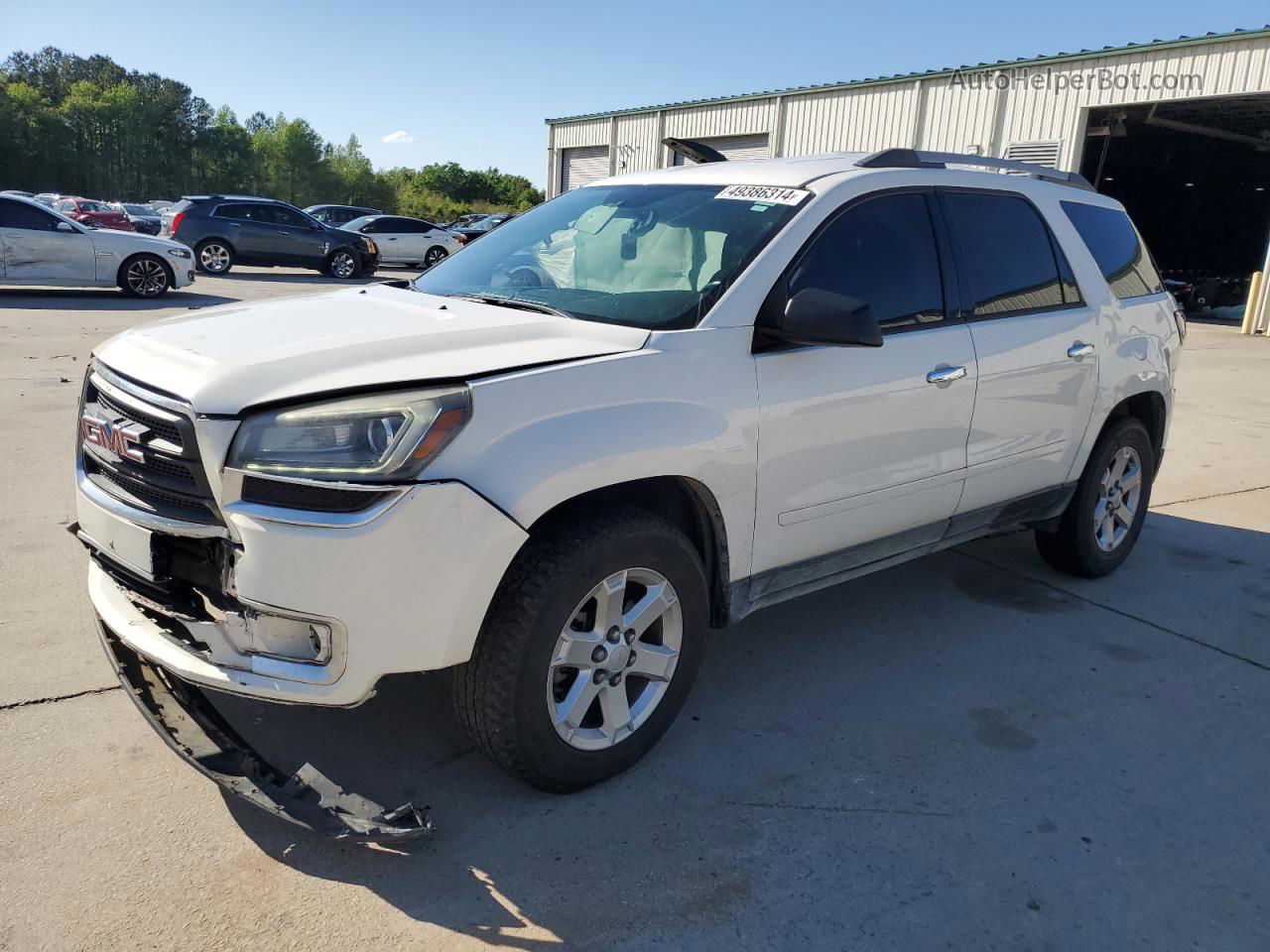 2013 Gmc Acadia Sle White vin: 1GKKRNED1DJ192525