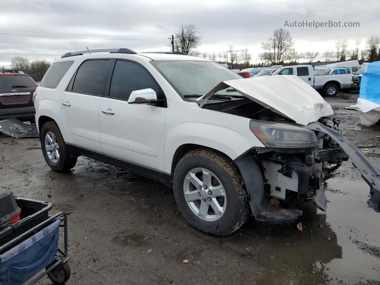 2014 Gmc Acadia Sle White vin: 1GKKRNED2EJ159258