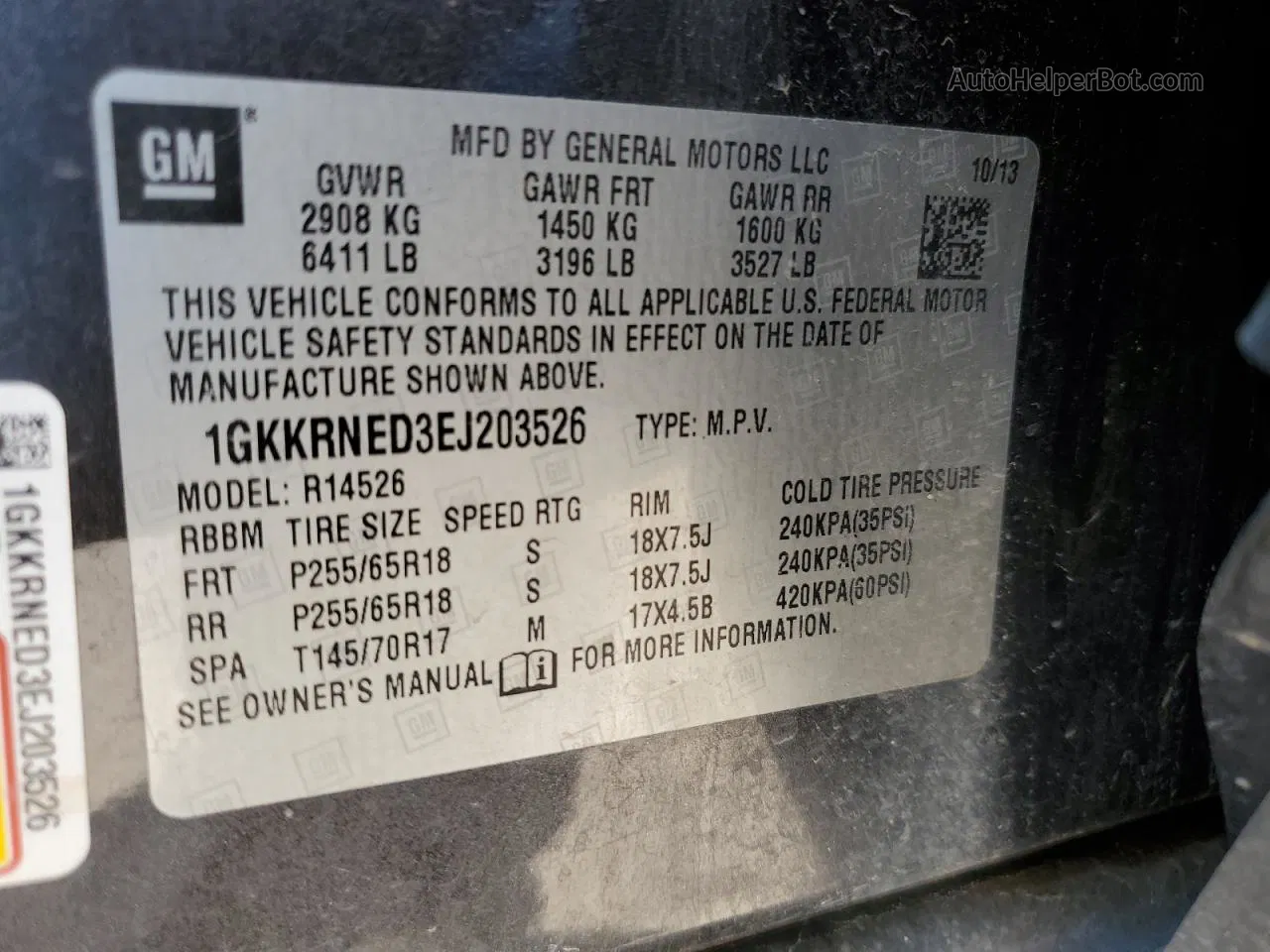 2014 Gmc Acadia Sle Черный vin: 1GKKRNED3EJ203526