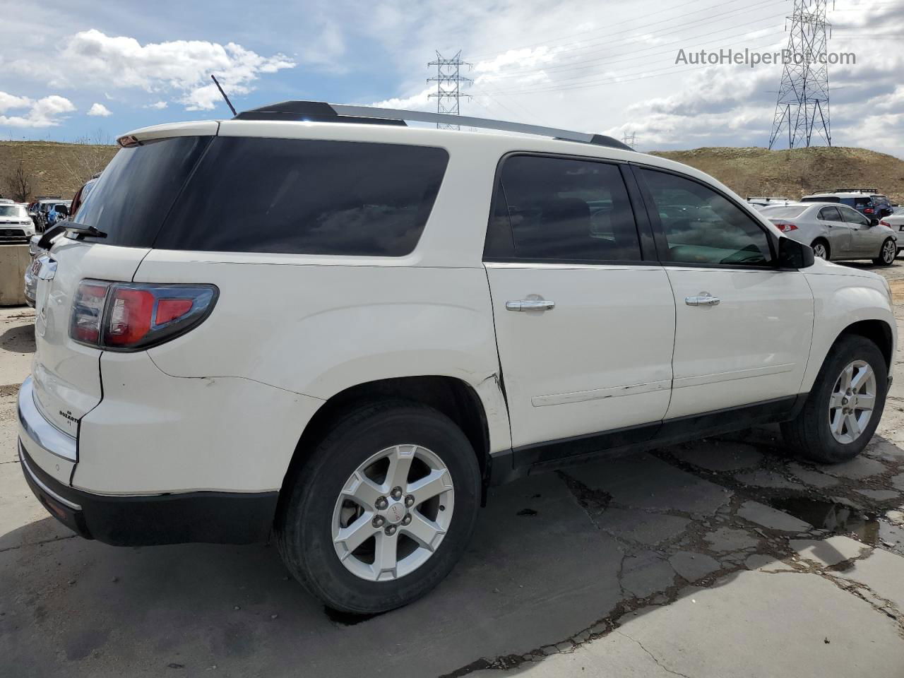 2014 Gmc Acadia Sle White vin: 1GKKRNED3EJ213103