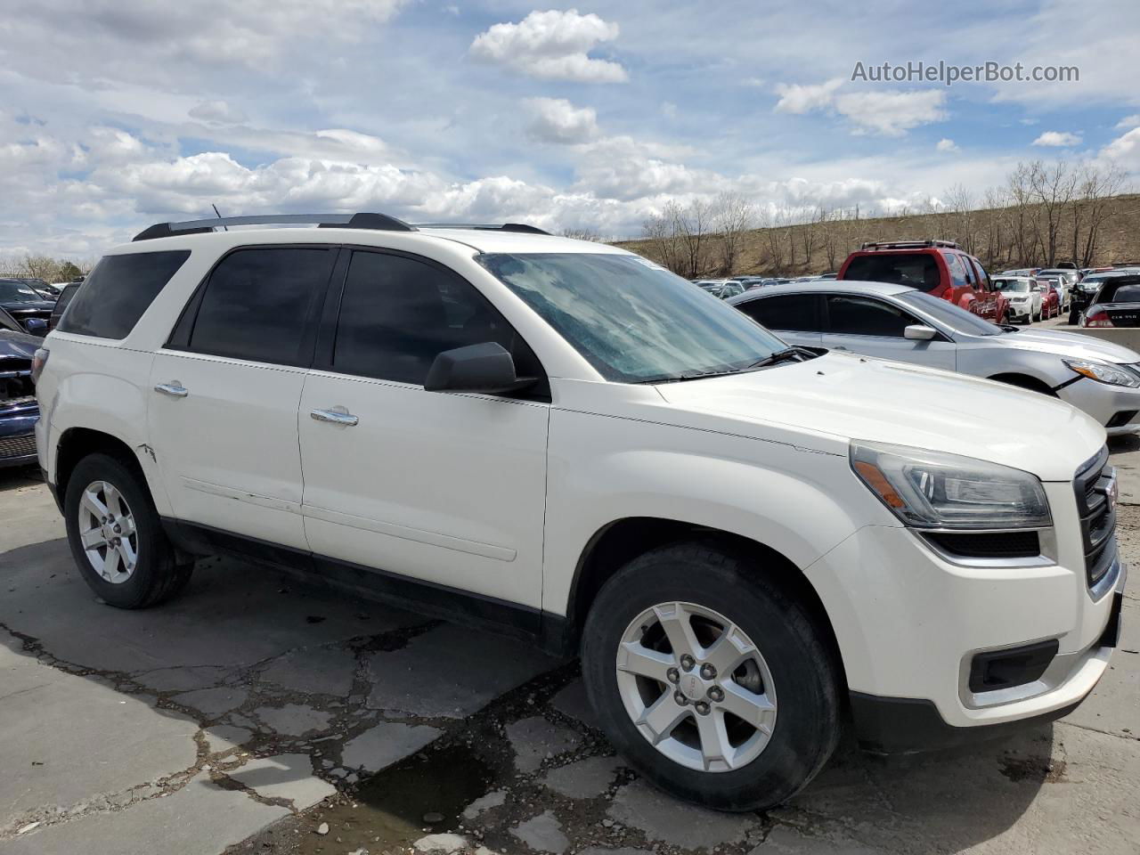 2014 Gmc Acadia Sle White vin: 1GKKRNED3EJ213103