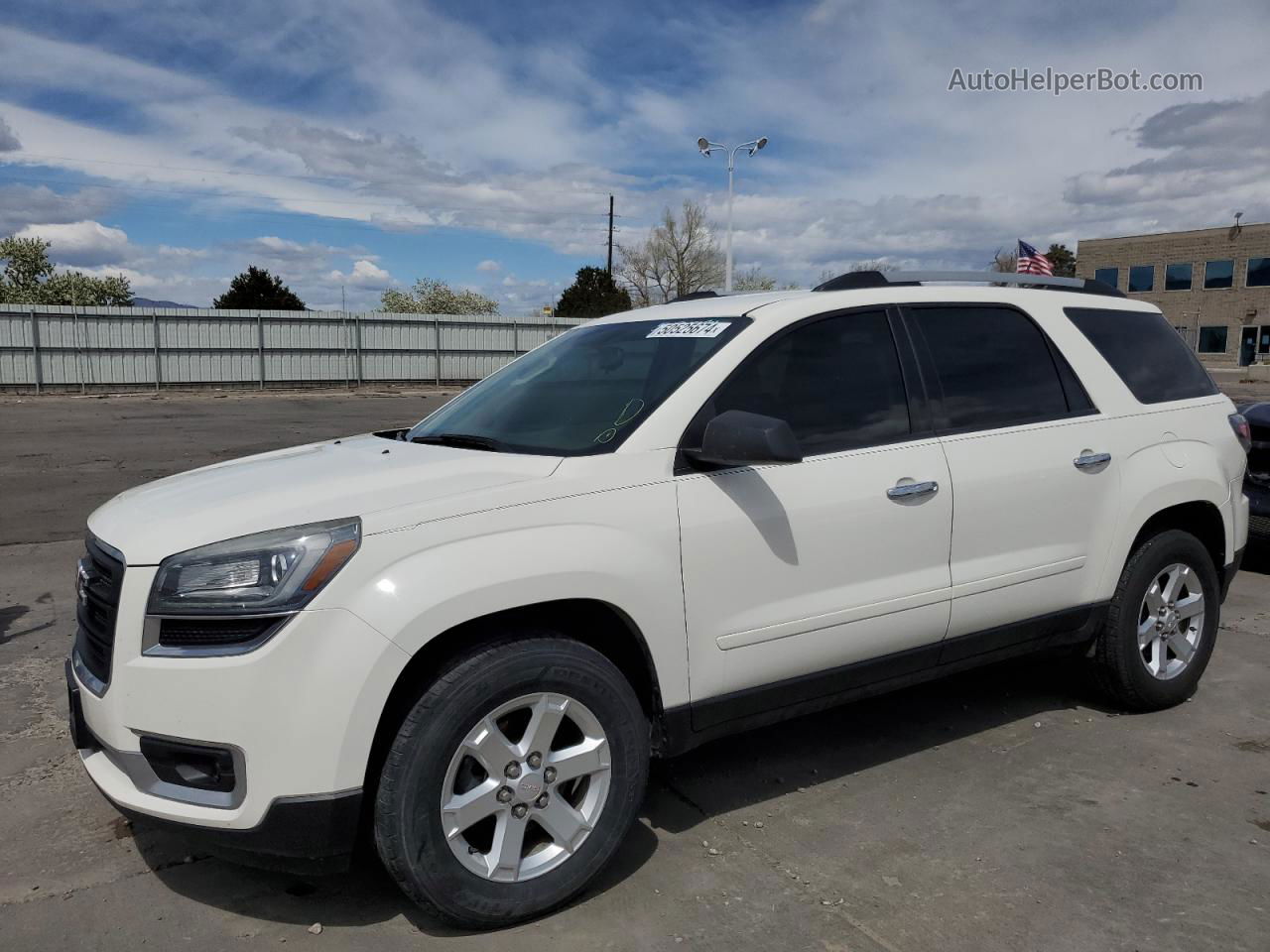 2014 Gmc Acadia Sle White vin: 1GKKRNED3EJ213103