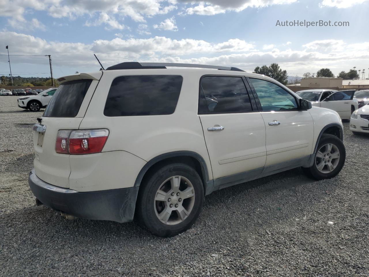 2012 Gmc Acadia Sle White vin: 1GKKRNED6CJ198965