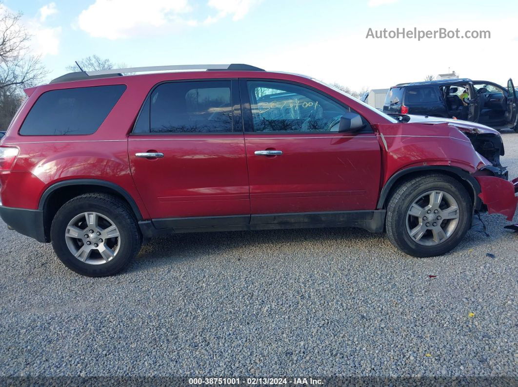 2012 Gmc Acadia Sl Red vin: 1GKKRNED7CJ138712