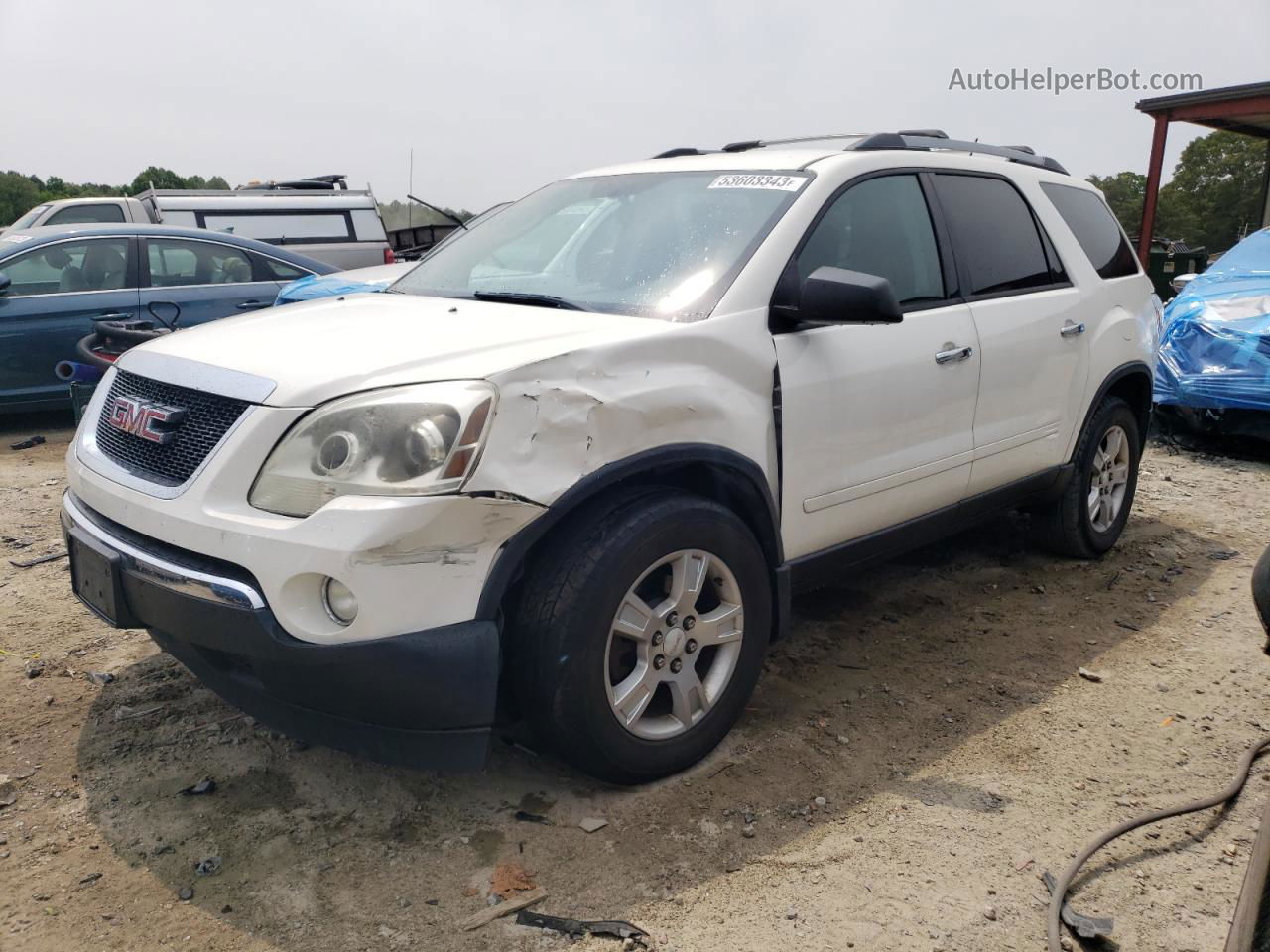 2012 Gmc Acadia Sle White vin: 1GKKRNED7CJ171662