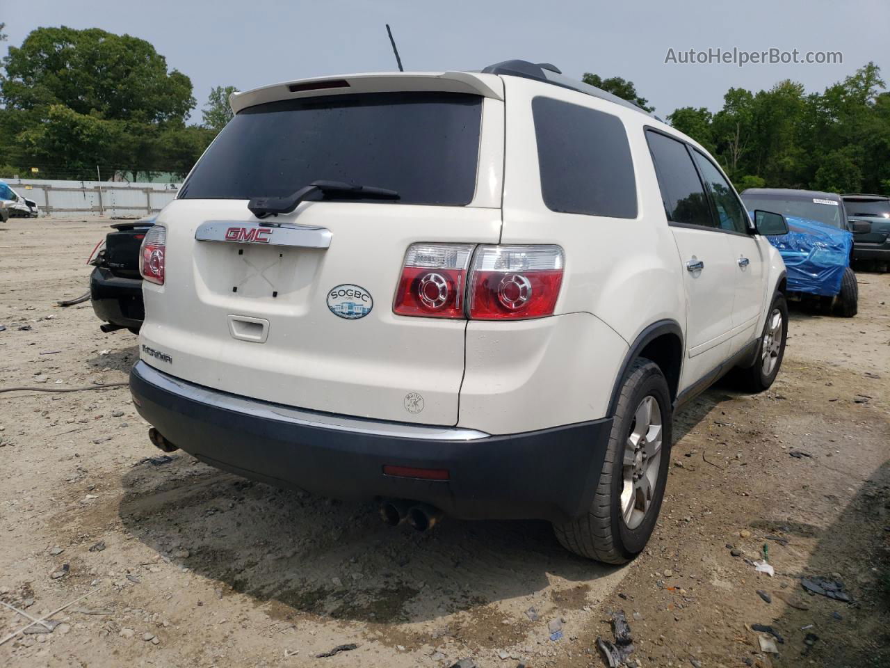 2012 Gmc Acadia Sle Белый vin: 1GKKRNED7CJ171662