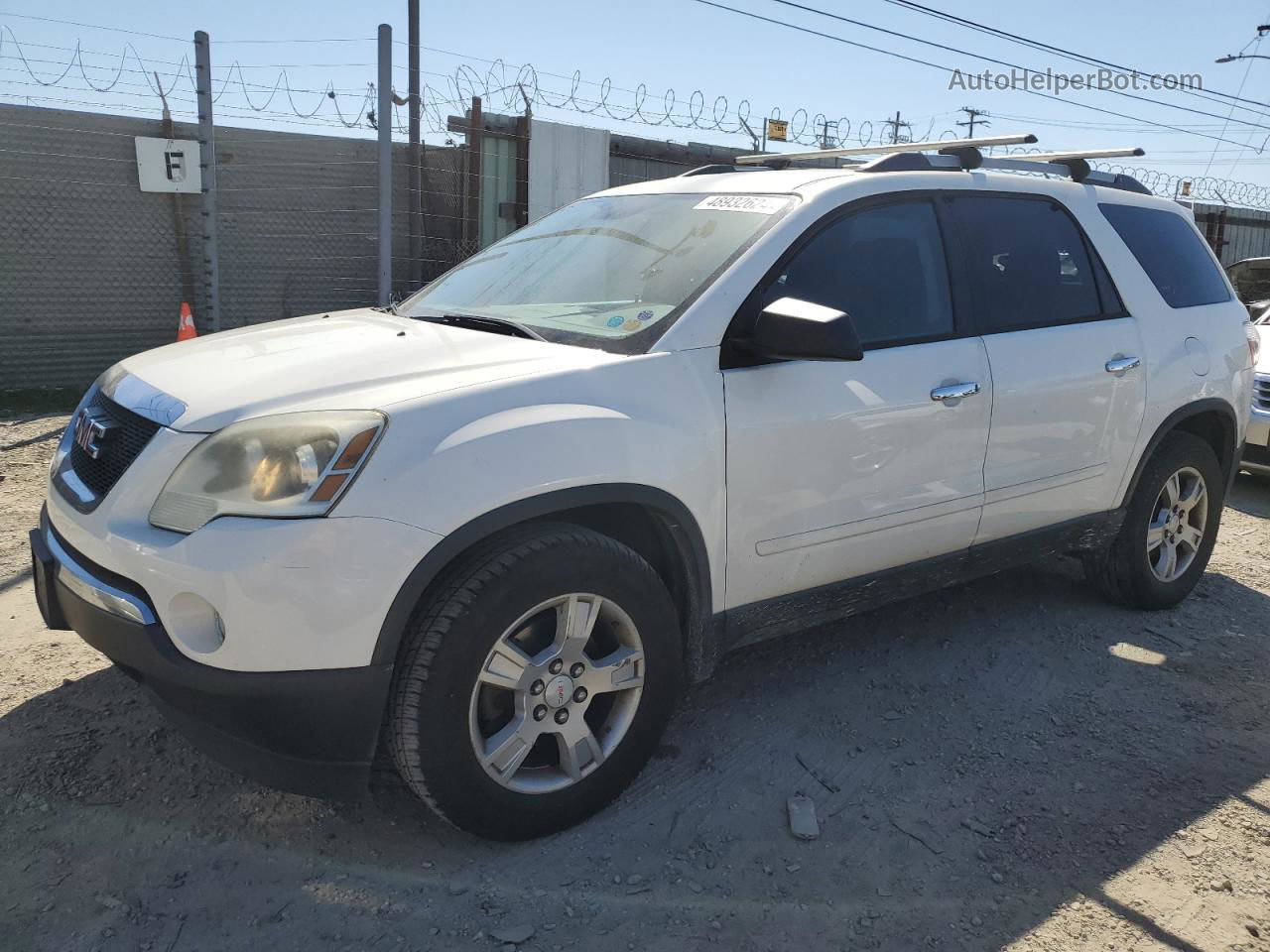 2012 Gmc Acadia Sle White vin: 1GKKRNED7CJ218138