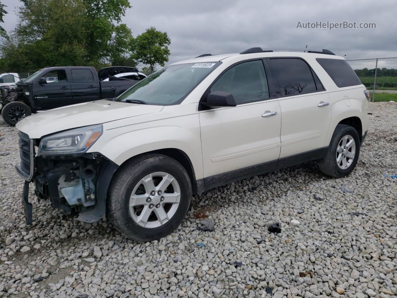 2014 Gmc Acadia Sle White vin: 1GKKRNED7EJ259310