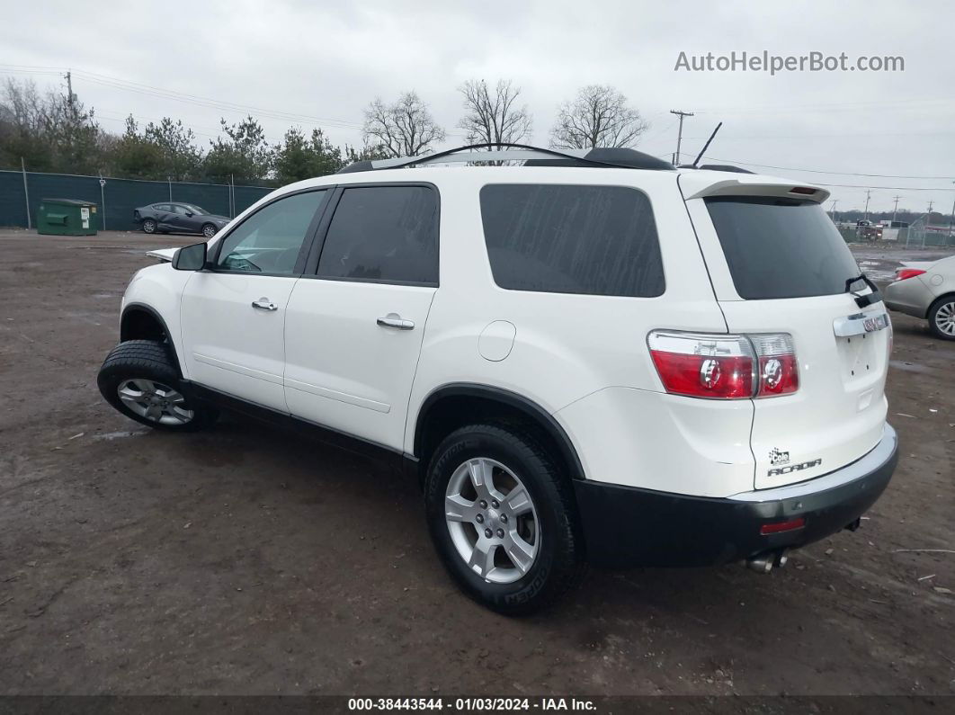 2012 Gmc Acadia Sle White vin: 1GKKRPED0CJ140247