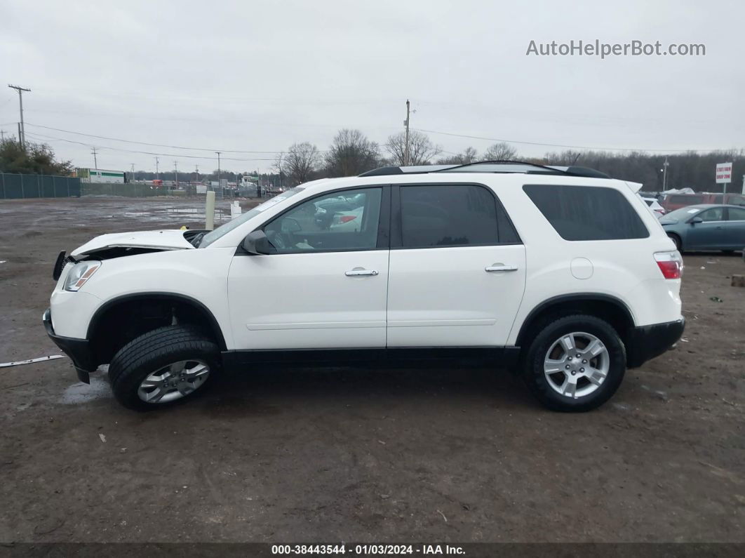 2012 Gmc Acadia Sle White vin: 1GKKRPED0CJ140247