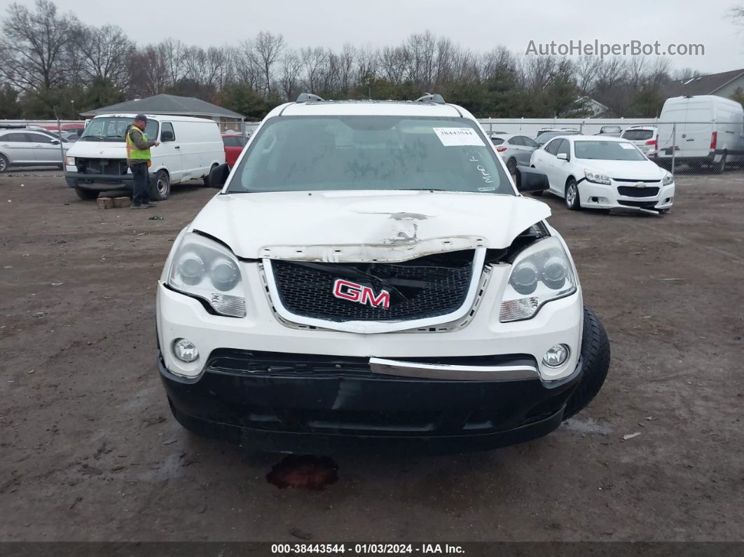 2012 Gmc Acadia Sle White vin: 1GKKRPED0CJ140247