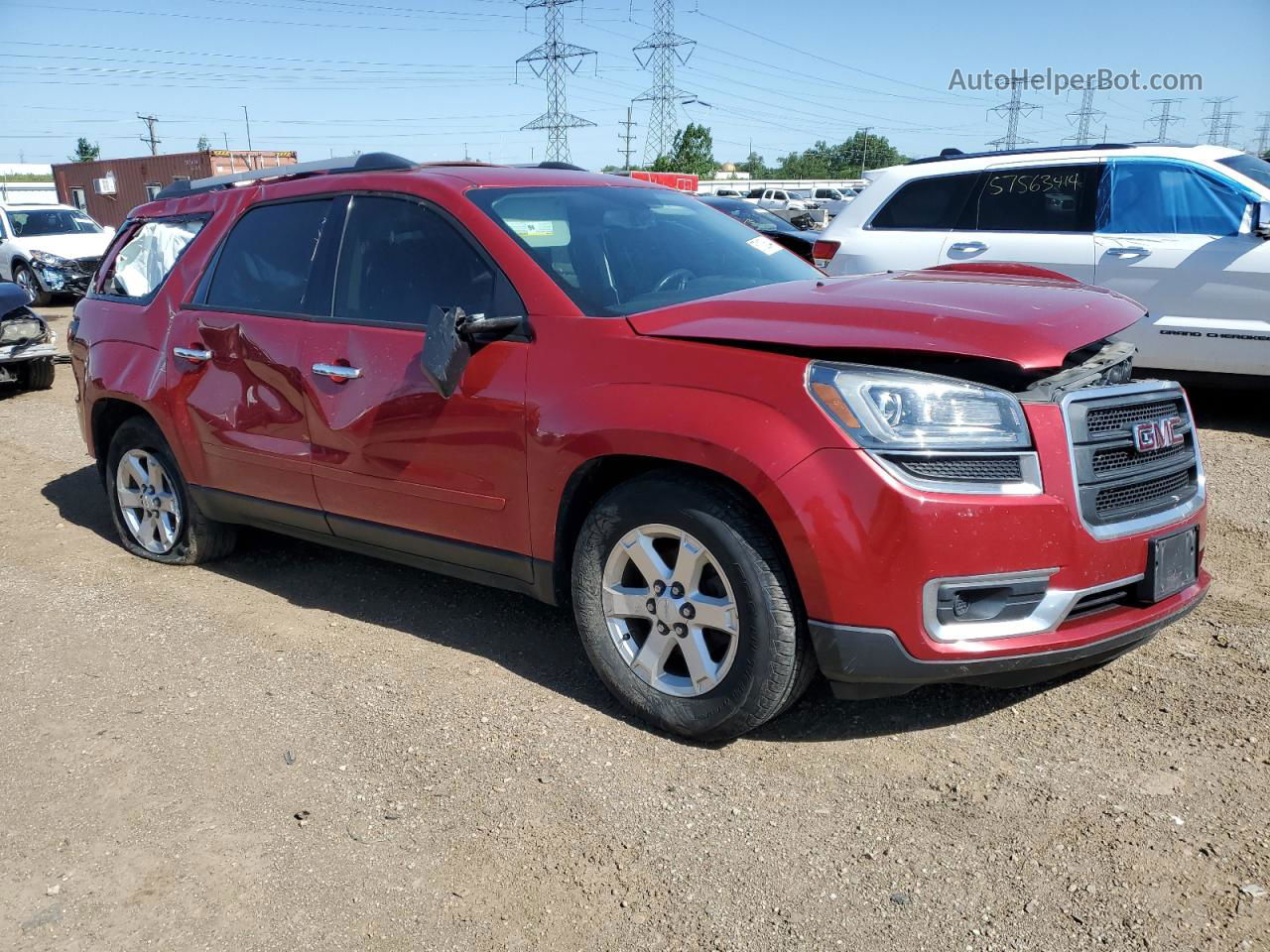 2014 Gmc Acadia Sle Red vin: 1GKKRPKD3EJ215059