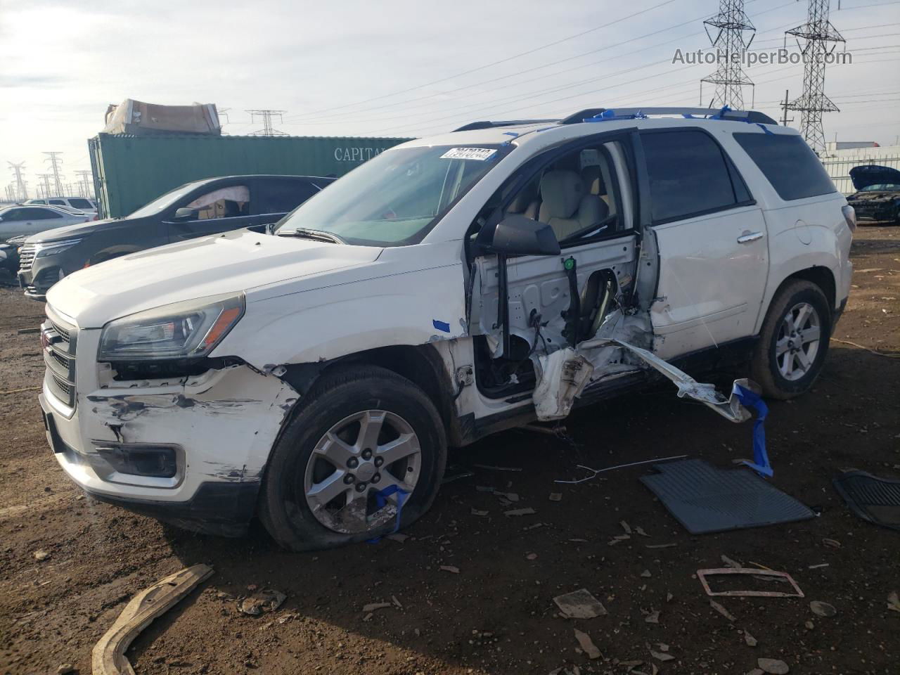 2013 Gmc Acadia Sle White vin: 1GKKRPKD4DJ190977