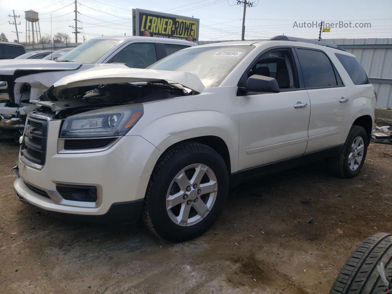 2013 Gmc Acadia Sle White vin: 1GKKRPKD5DJ236445