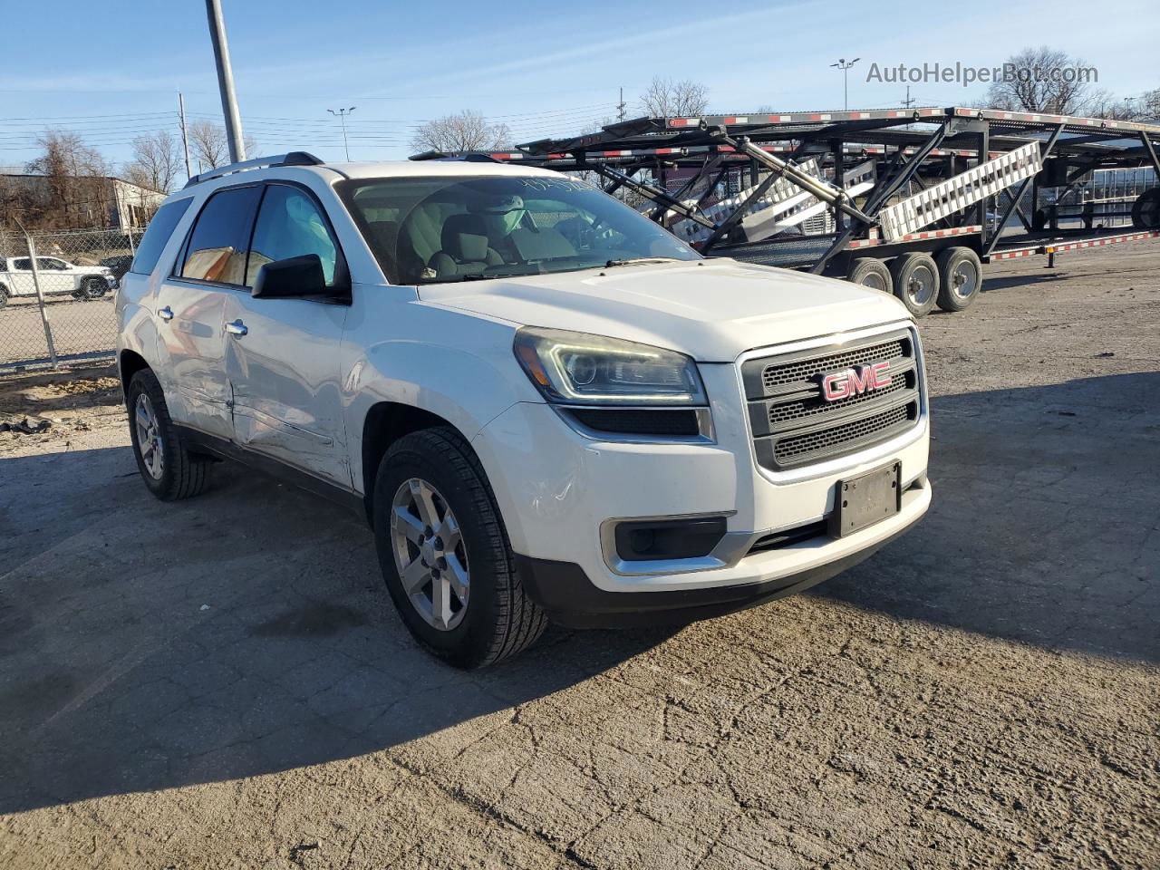 2014 Gmc Acadia Sle White vin: 1GKKRPKD6EJ315771