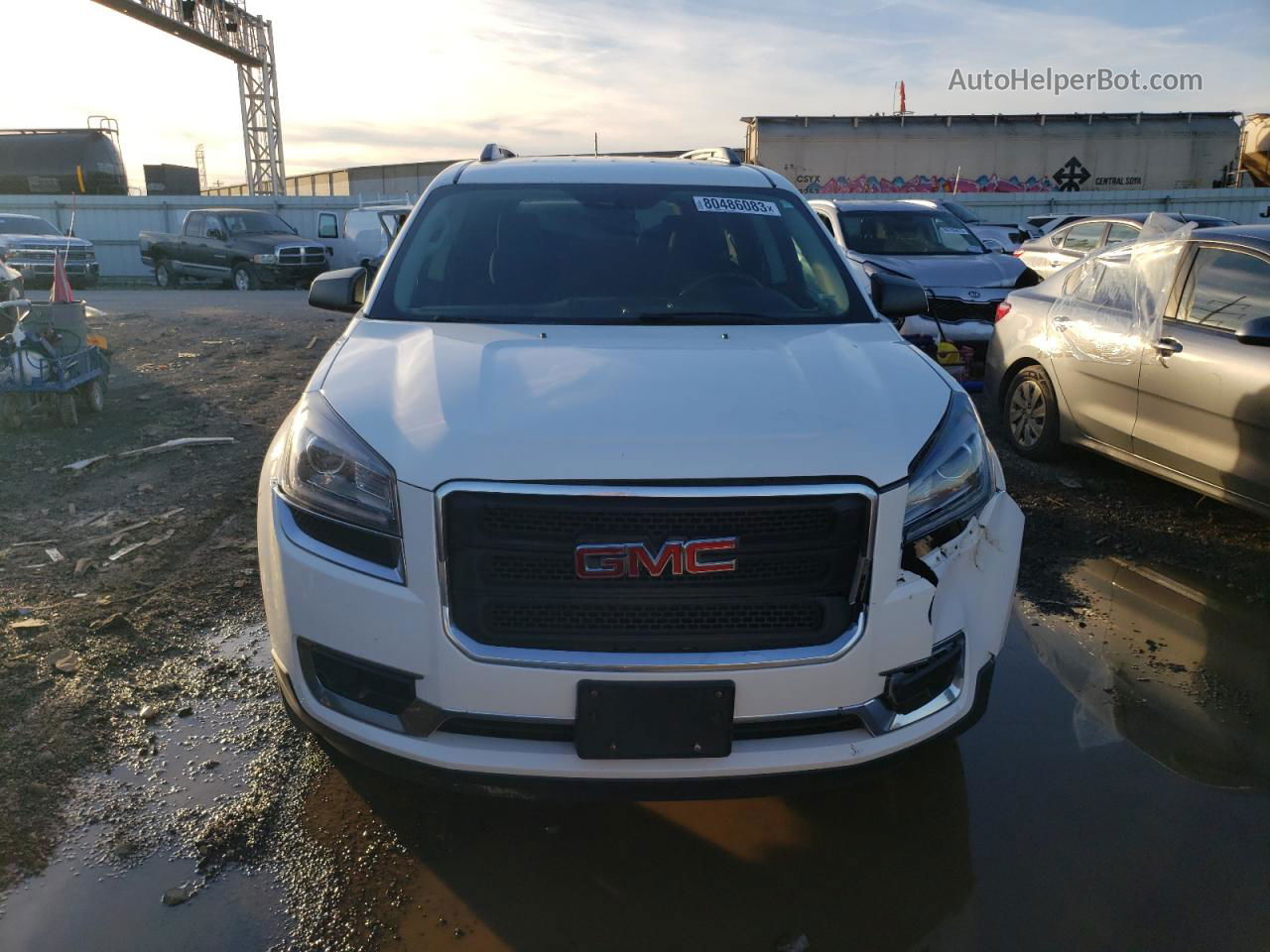 2014 Gmc Acadia Sle White vin: 1GKKRPKD6EJ374027