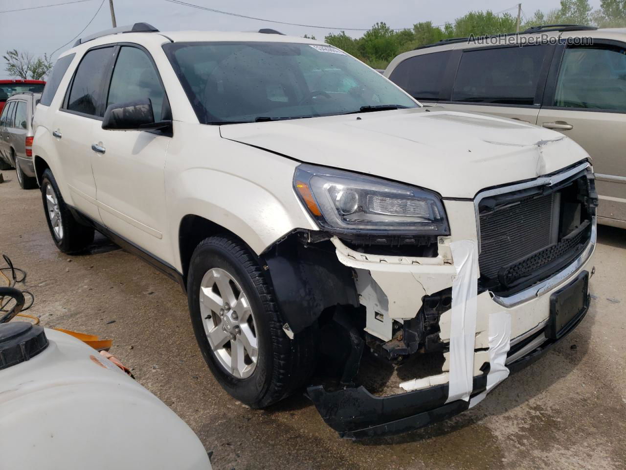 2015 Gmc Acadia Sle White vin: 1GKKRPKD6FJ307218