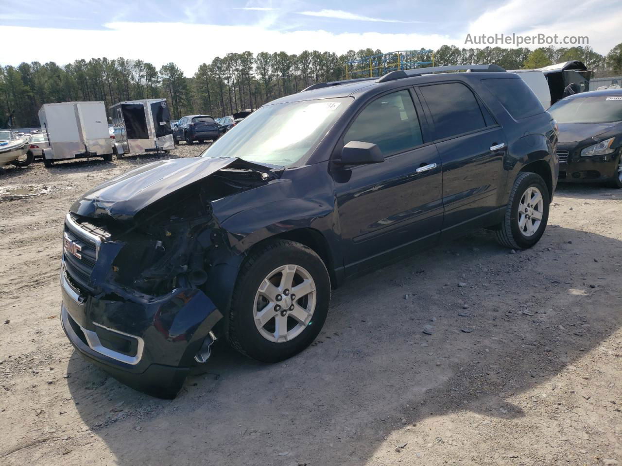 2015 Gmc Acadia Sle Blue vin: 1GKKRPKD9FJ293881