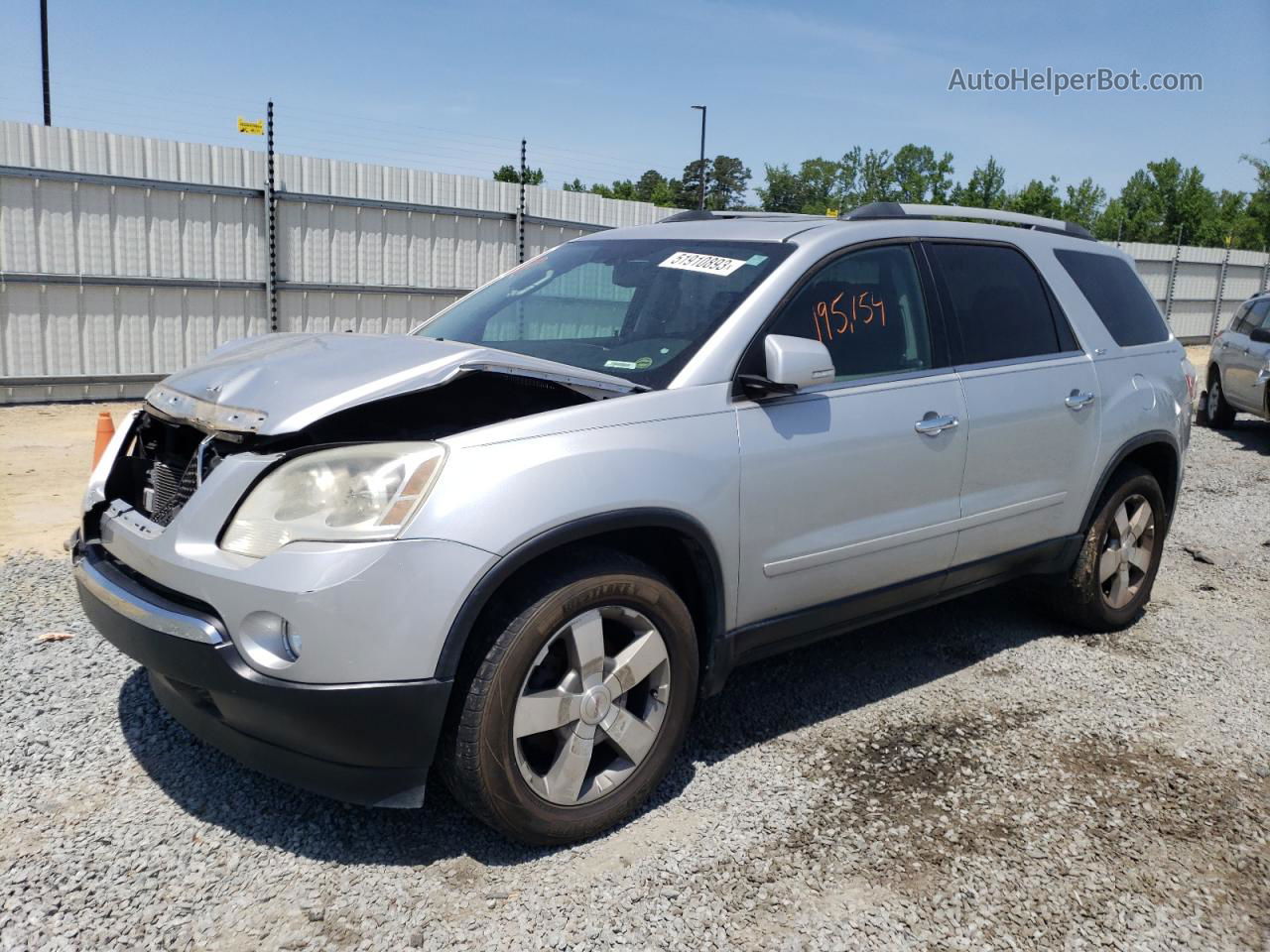 2012 Gmc Acadia Slt-1 Silver vin: 1GKKRRED8CJ276332