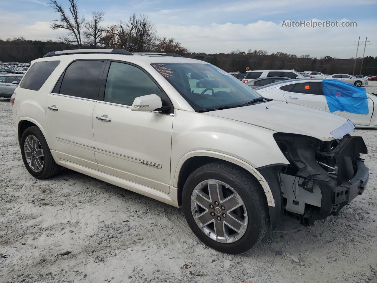 2012 Gmc Acadia Denali White vin: 1GKKRTED1CJ163402