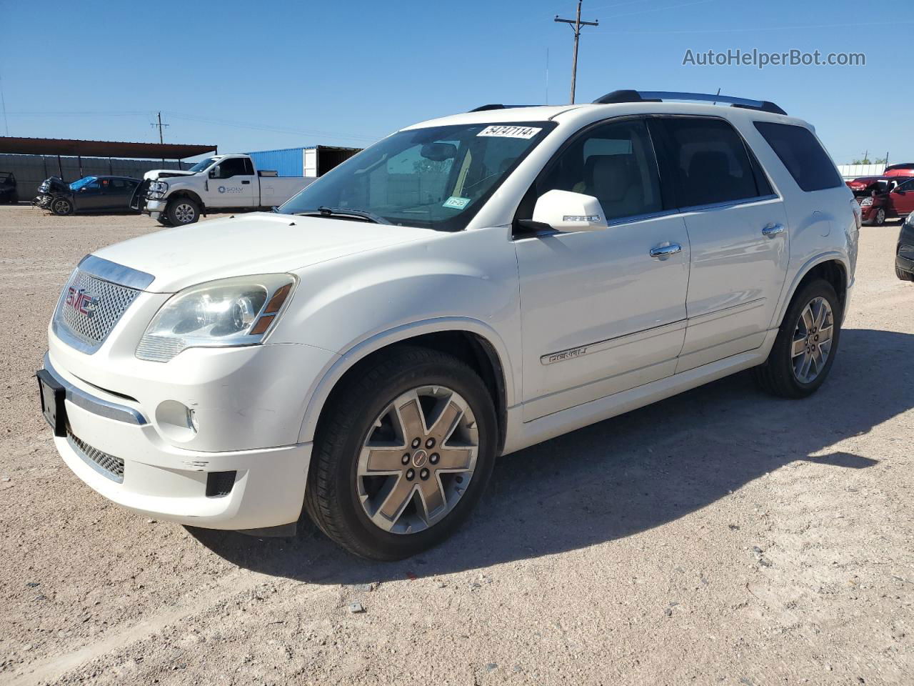 2012 Gmc Acadia Denali White vin: 1GKKRTED4CJ291245