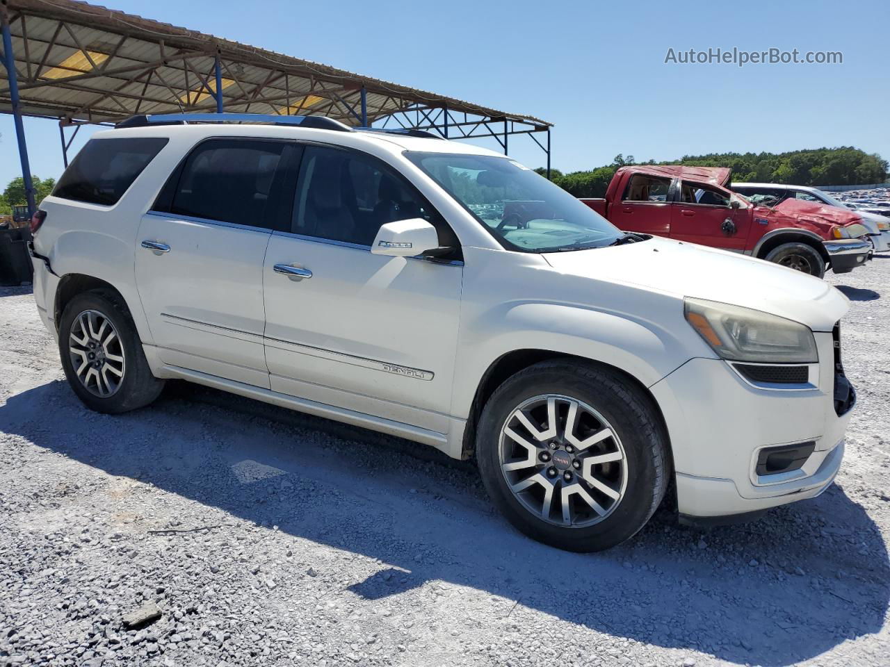 2013 Gmc Acadia Denali White vin: 1GKKRTKD4DJ135907