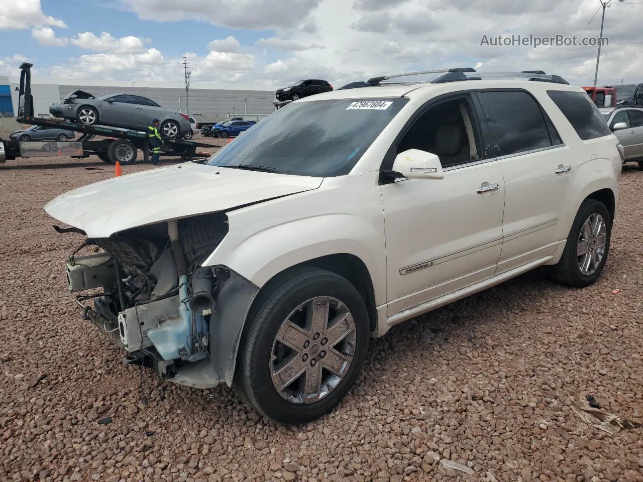 2013 Gmc Acadia Denali White vin: 1GKKRTKD6DJ213779