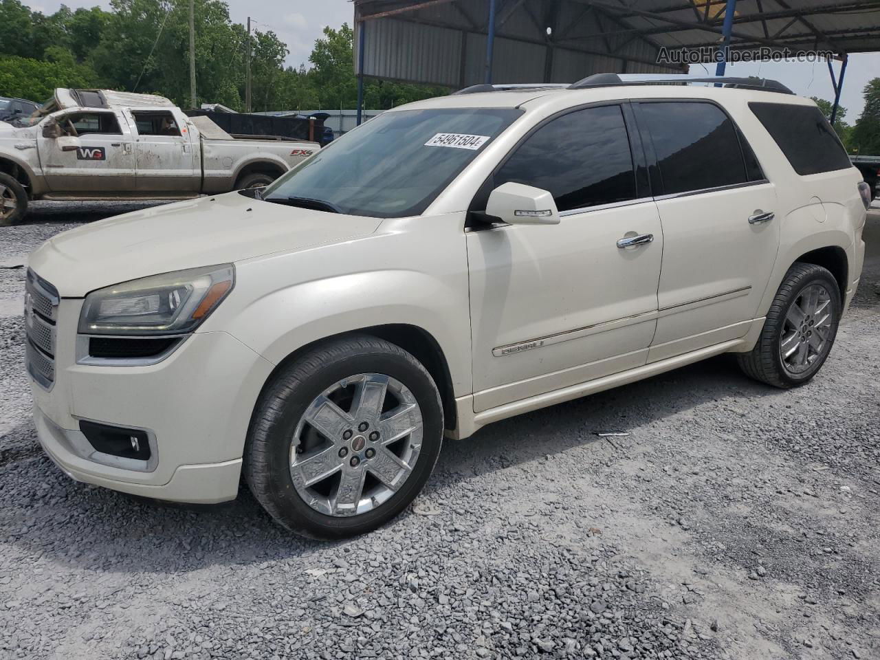 2014 Gmc Acadia Denali Cream vin: 1GKKRTKD7EJ276455