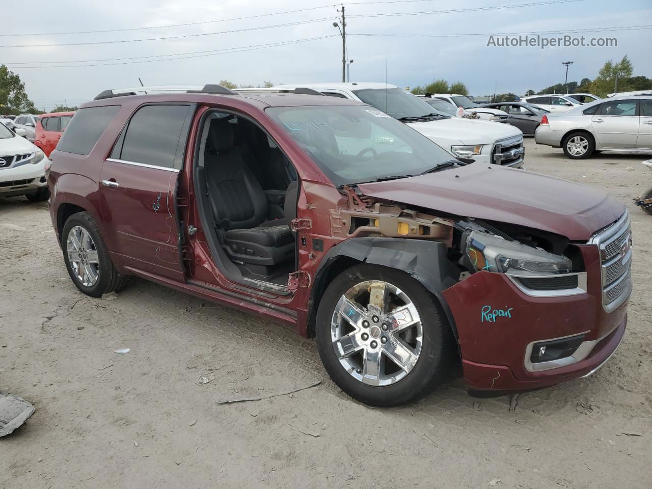 2015 Gmc Acadia Denali Бордовый vin: 1GKKRTKD7FJ370594