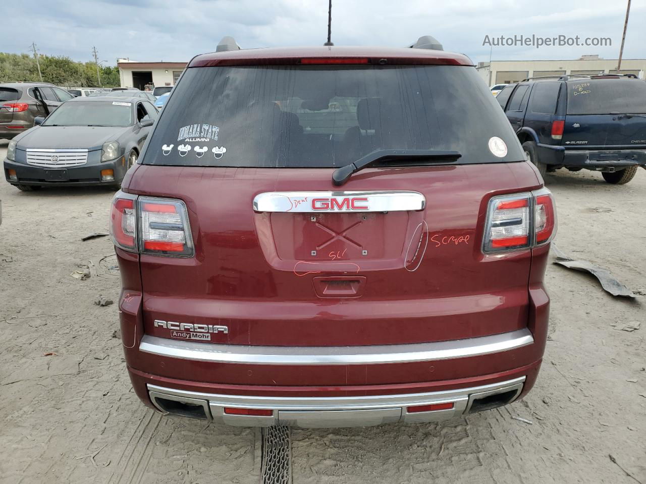 2015 Gmc Acadia Denali Бордовый vin: 1GKKRTKD7FJ370594