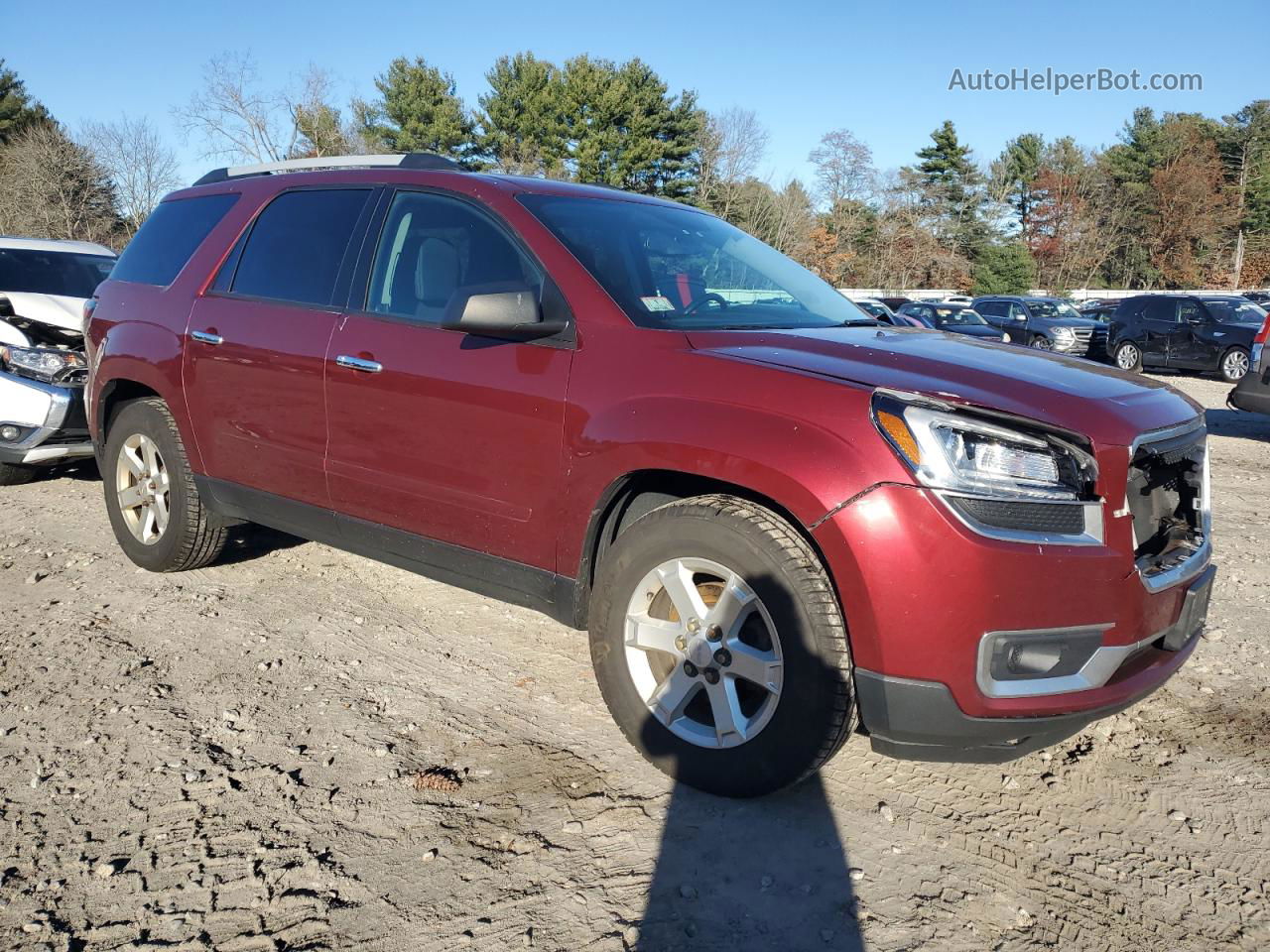 2015 Gmc Acadia Sle Burgundy vin: 1GKKVNED0FJ178811