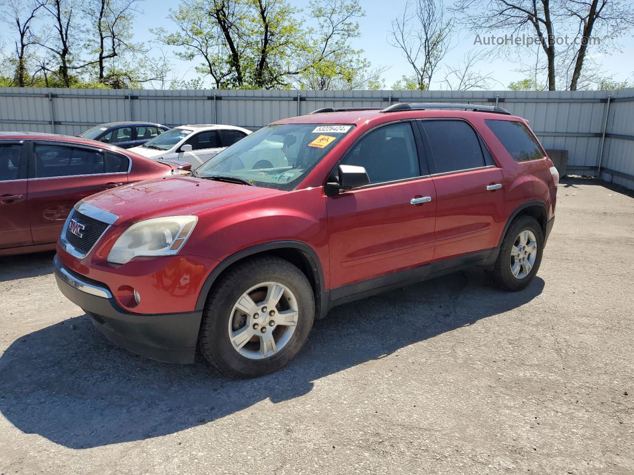 2012 Gmc Acadia Sle Red vin: 1GKKVNED5CJ363173