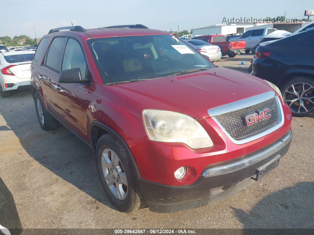 2012 Gmc Acadia Sle Red vin: 1GKKVPED0CJ213550