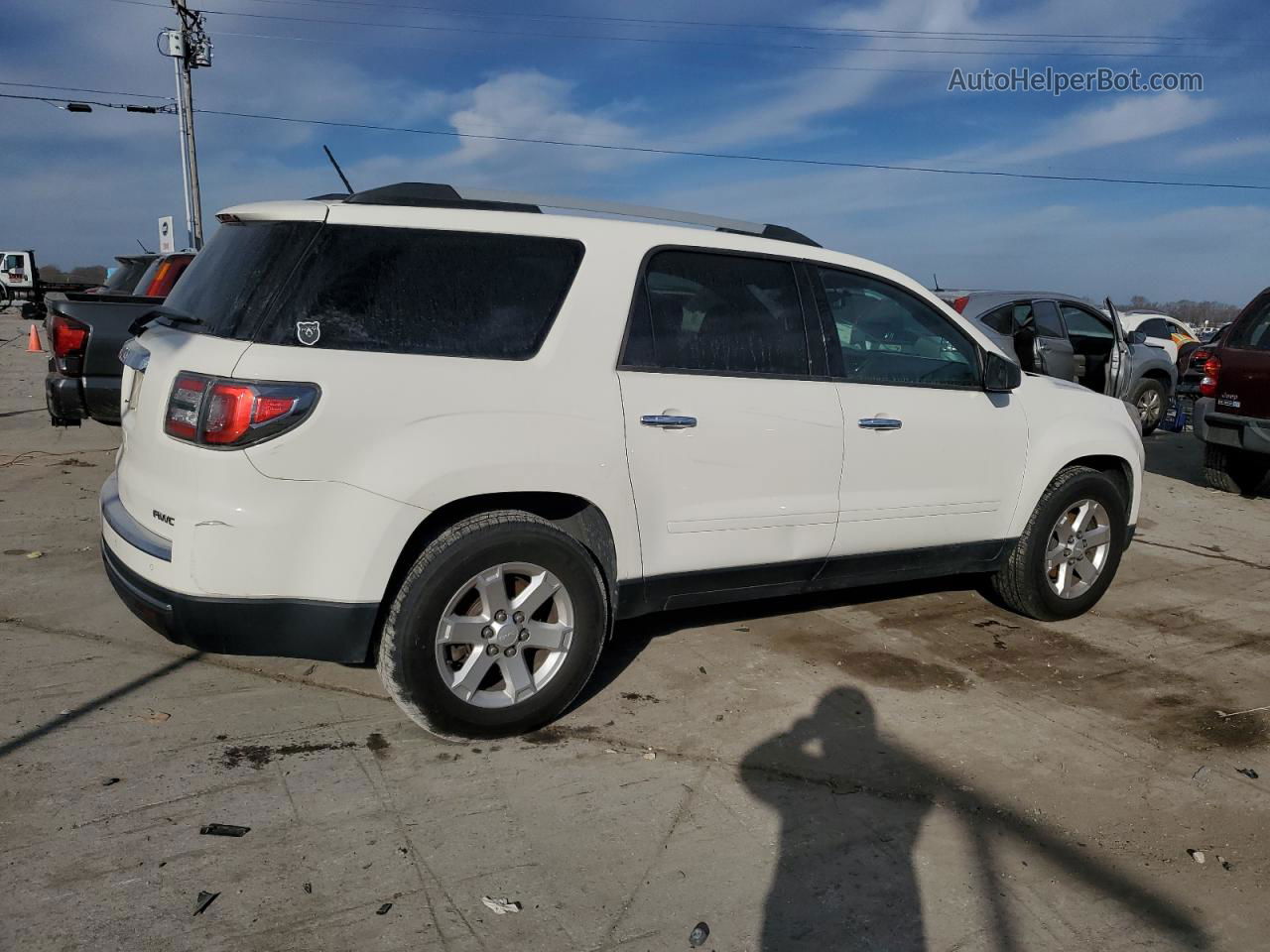 2014 Gmc Acadia Sle White vin: 1GKKVPKD3EJ364339