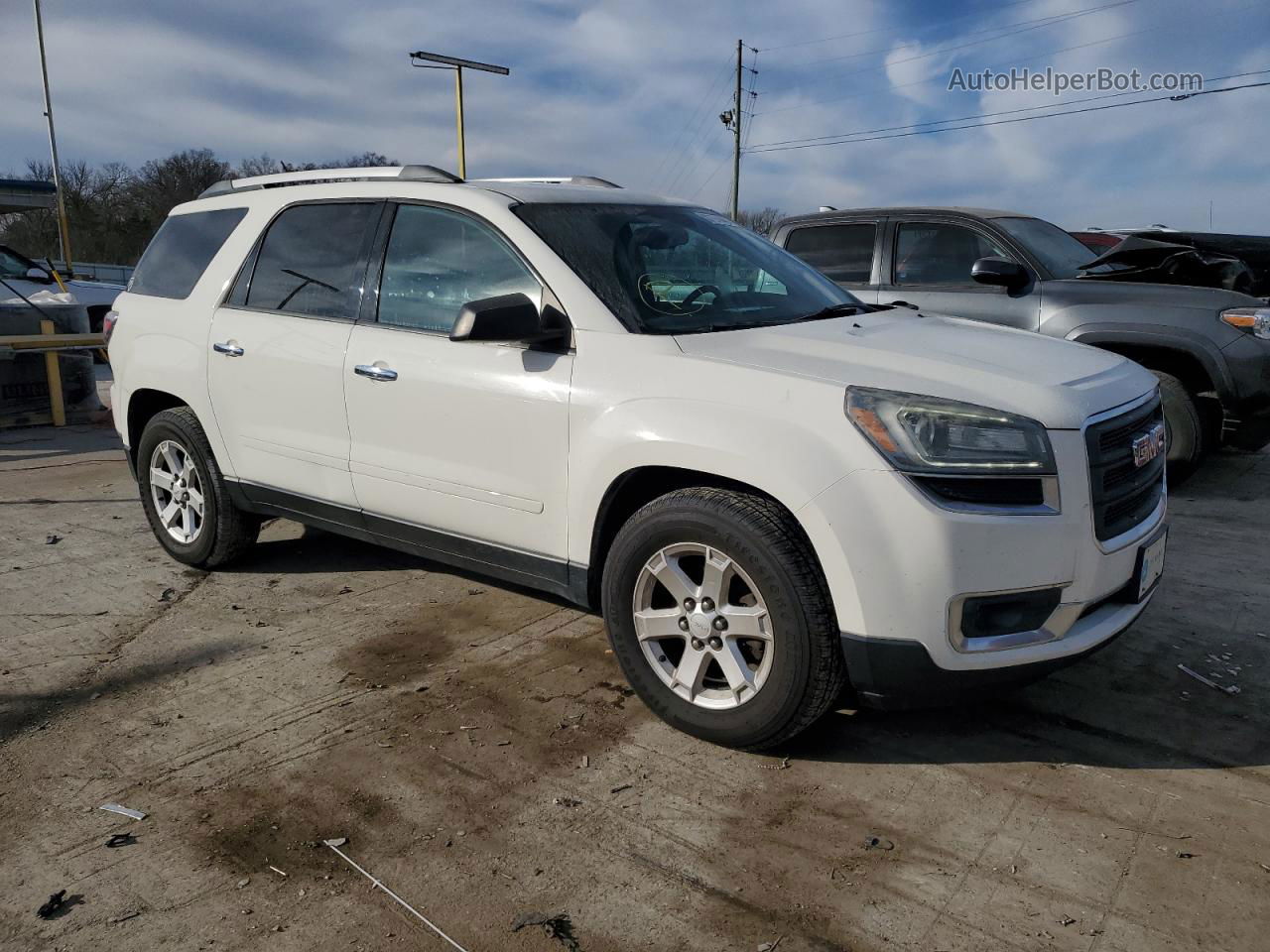 2014 Gmc Acadia Sle White vin: 1GKKVPKD3EJ364339