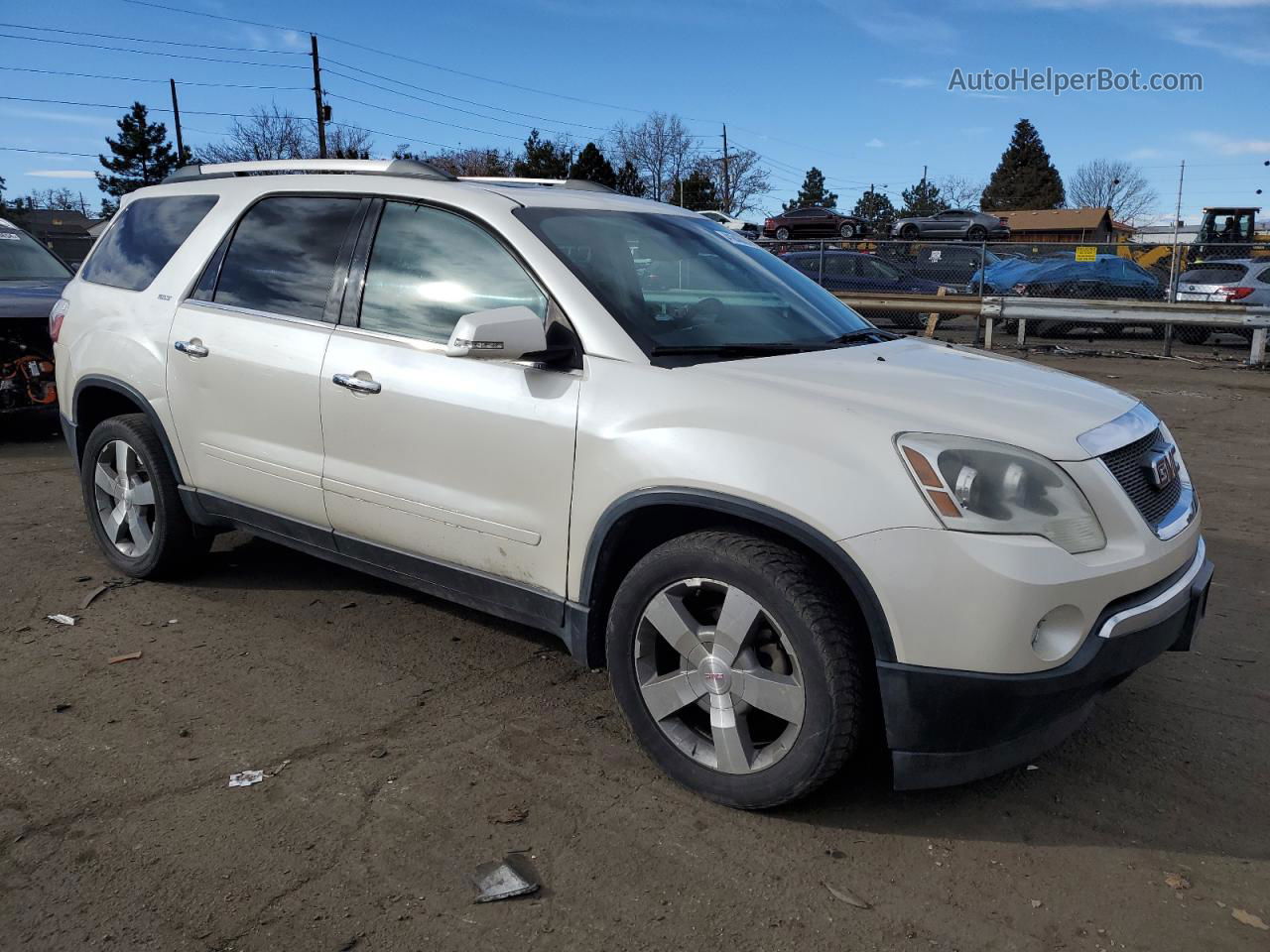 2012 Gmc Acadia Slt-1 White vin: 1GKKVRED9CJ104256