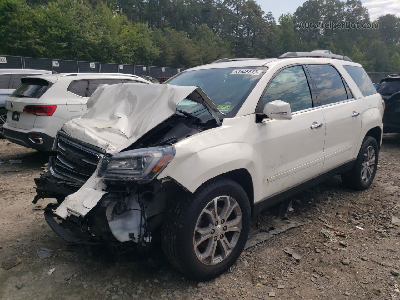 2014 Gmc Acadia Slt-1 White vin: 1GKKVRKD1EJ203726