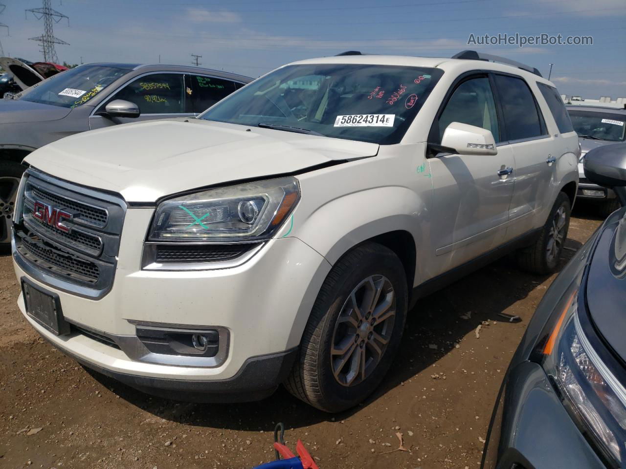 2014 Gmc Acadia Slt-1 White vin: 1GKKVRKD4EJ220665