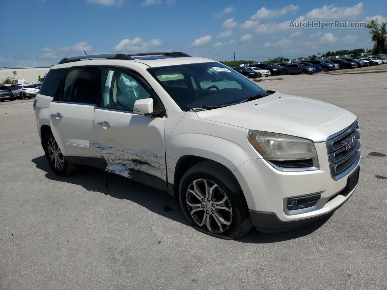 2013 Gmc Acadia Slt-1 White vin: 1GKKVRKD8DJ255420