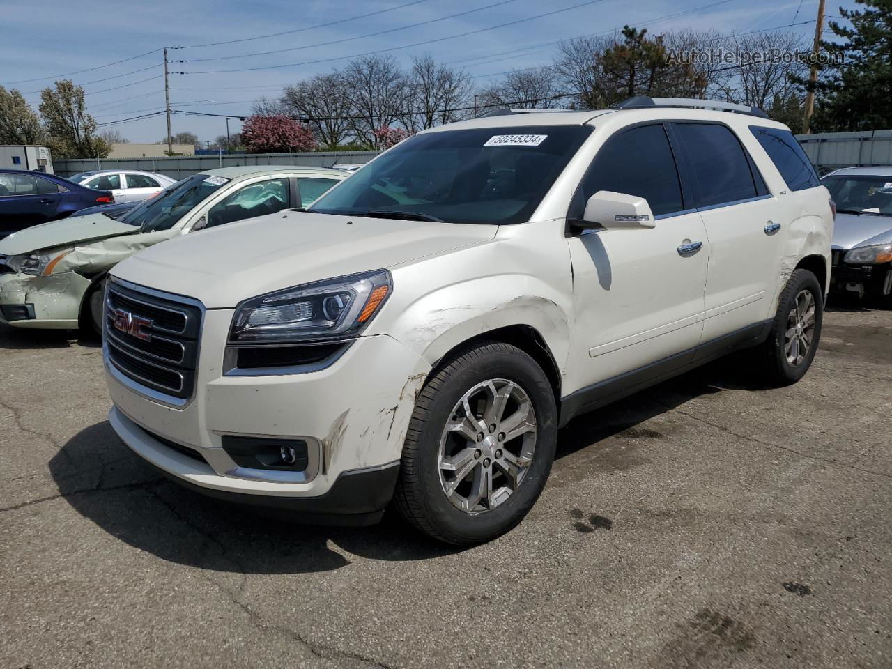 2014 Gmc Acadia Slt-2 White vin: 1GKKVSKD2EJ373018