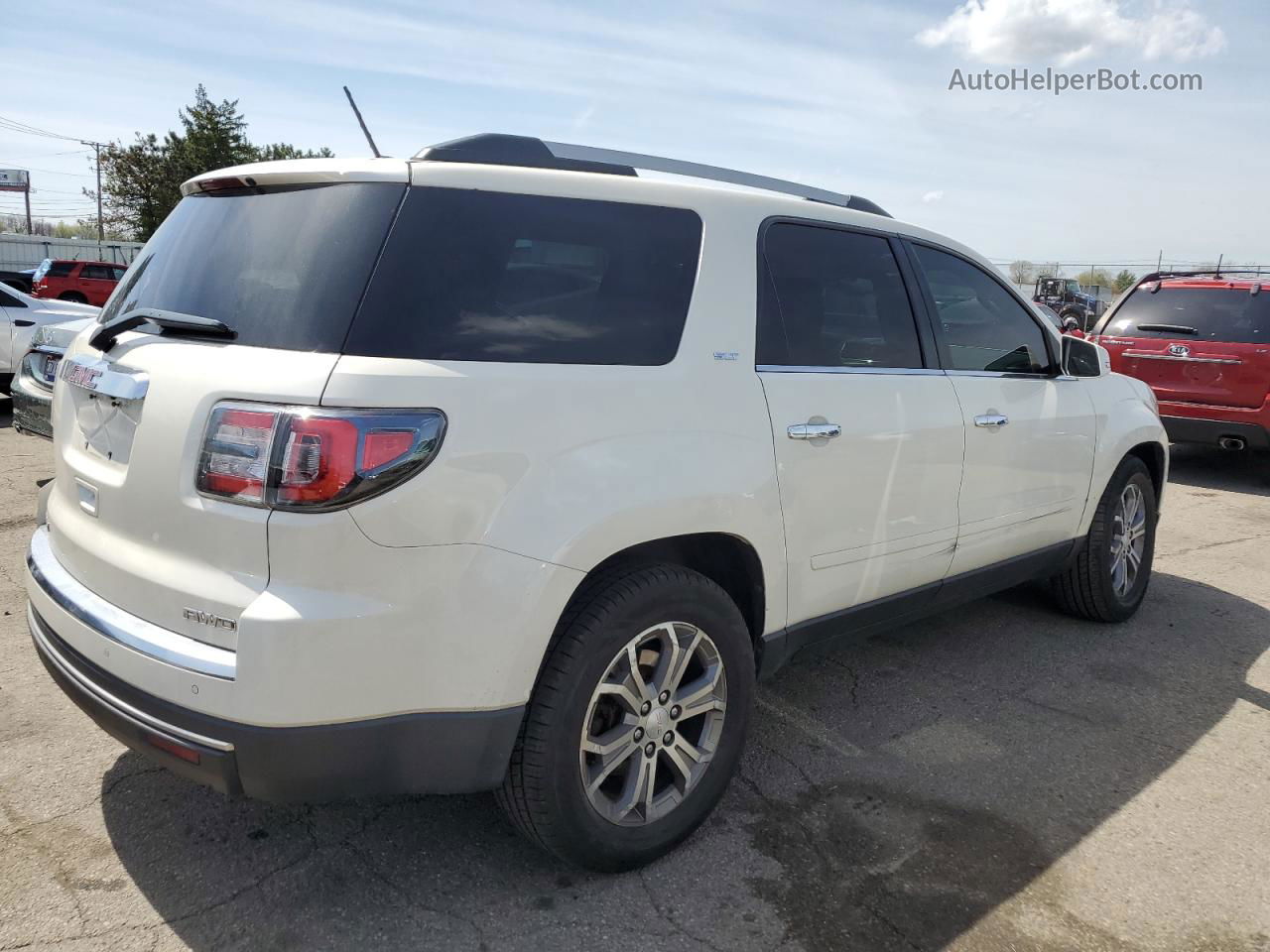 2014 Gmc Acadia Slt-2 White vin: 1GKKVSKD2EJ373018