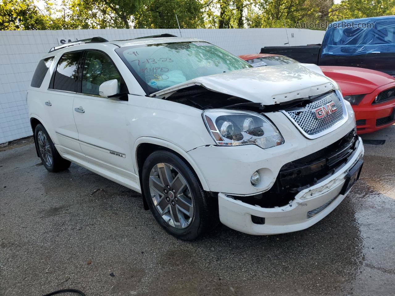 2012 Gmc Acadia Denali Белый vin: 1GKKVTED6CJ272661