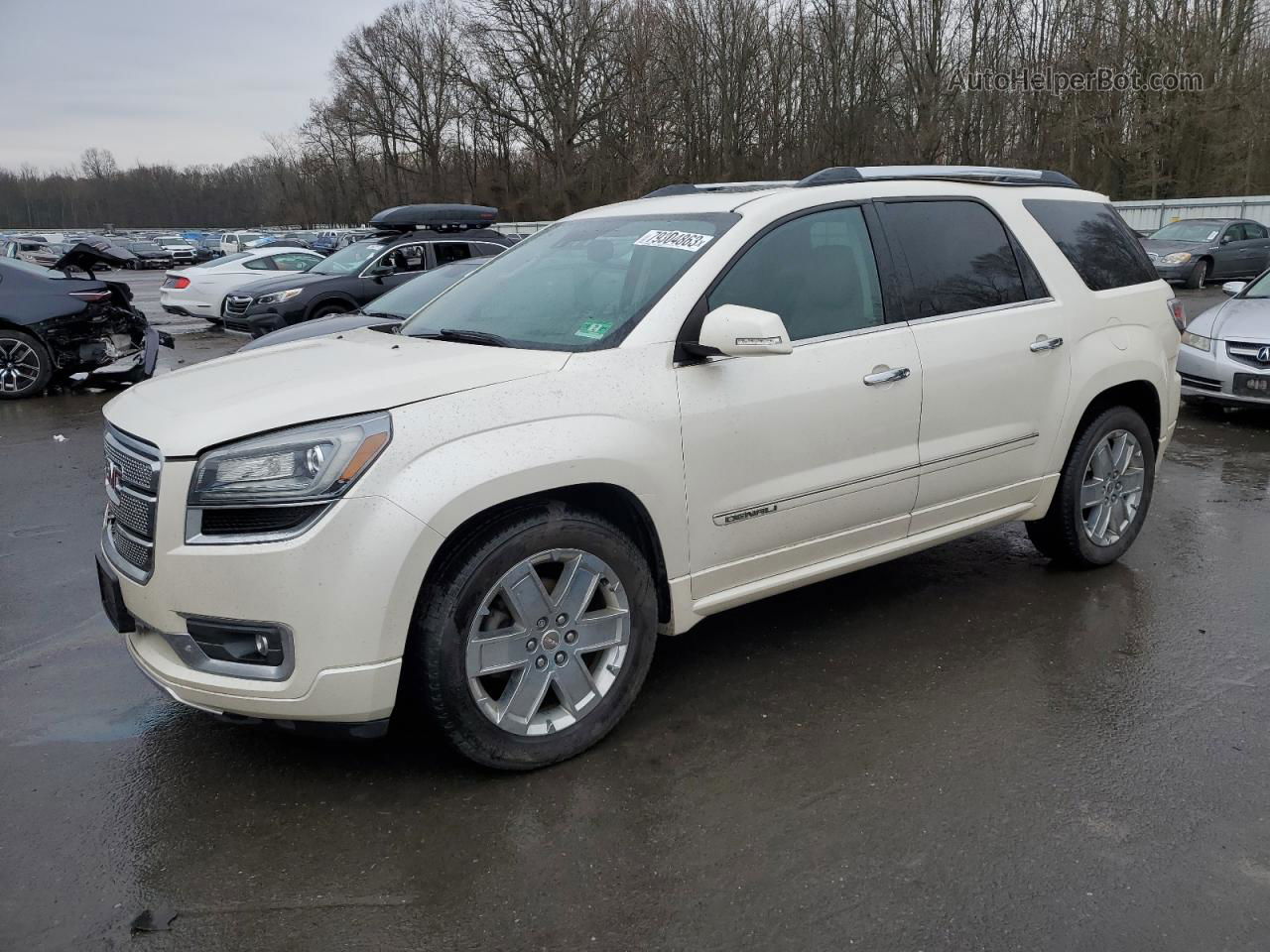 2014 Gmc Acadia Denali White vin: 1GKKVTKD1EJ281355